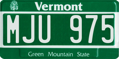VT license plate MJU975