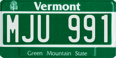 VT license plate MJU991