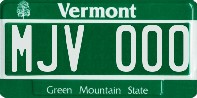 VT license plate MJV000
