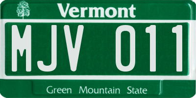 VT license plate MJV011