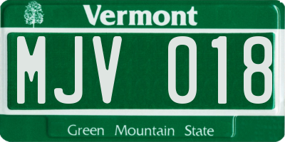 VT license plate MJV018