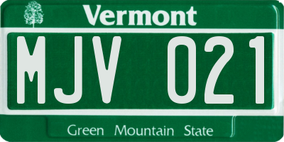 VT license plate MJV021
