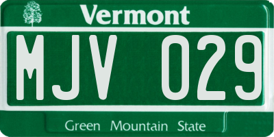 VT license plate MJV029