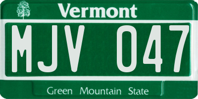 VT license plate MJV047