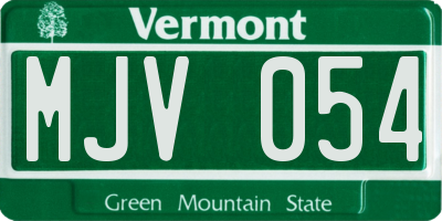 VT license plate MJV054