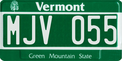 VT license plate MJV055