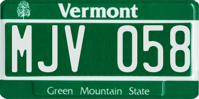 VT license plate MJV058