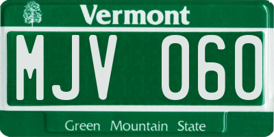 VT license plate MJV060