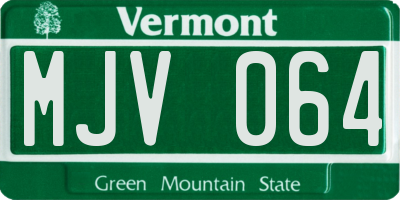 VT license plate MJV064