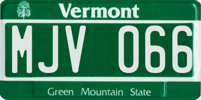 VT license plate MJV066