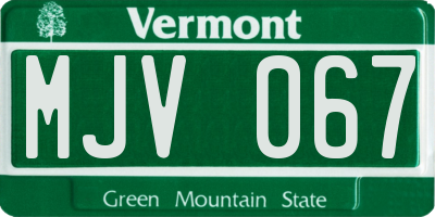VT license plate MJV067
