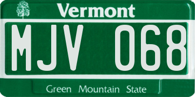 VT license plate MJV068