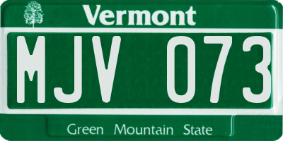 VT license plate MJV073