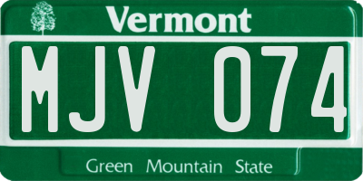 VT license plate MJV074