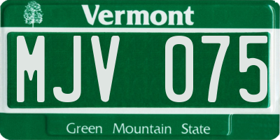 VT license plate MJV075