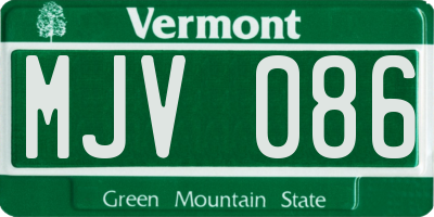 VT license plate MJV086
