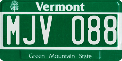 VT license plate MJV088
