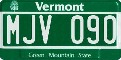 VT license plate MJV090