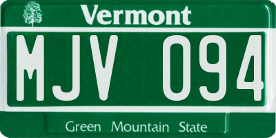 VT license plate MJV094