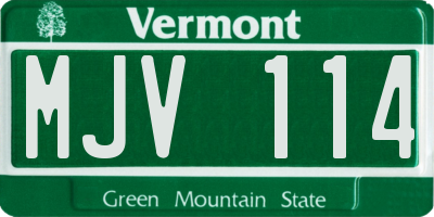 VT license plate MJV114