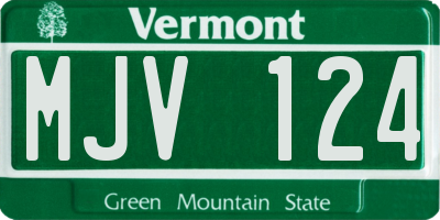 VT license plate MJV124
