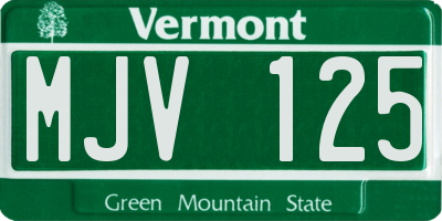 VT license plate MJV125