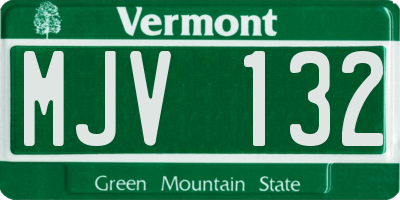 VT license plate MJV132