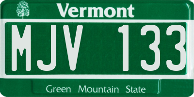 VT license plate MJV133