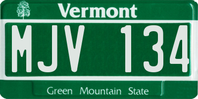 VT license plate MJV134