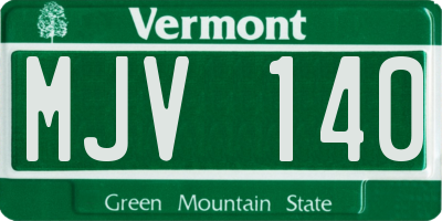 VT license plate MJV140