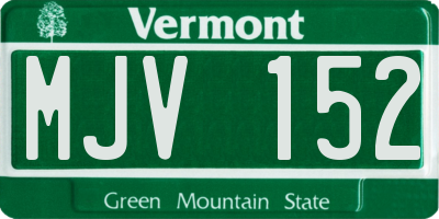 VT license plate MJV152