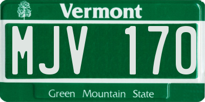 VT license plate MJV170