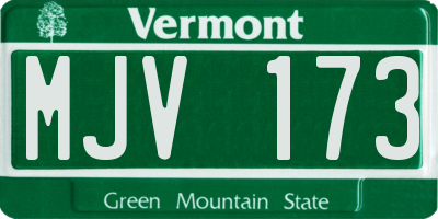VT license plate MJV173