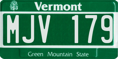 VT license plate MJV179