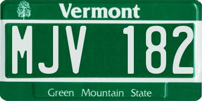 VT license plate MJV182