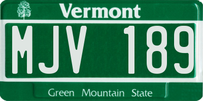 VT license plate MJV189