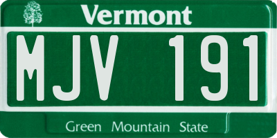 VT license plate MJV191