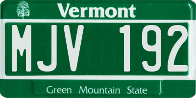 VT license plate MJV192