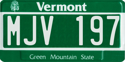 VT license plate MJV197
