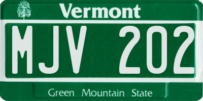 VT license plate MJV202