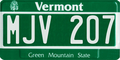 VT license plate MJV207