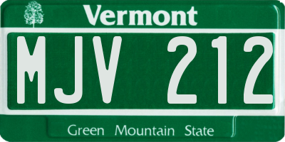 VT license plate MJV212