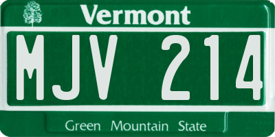 VT license plate MJV214