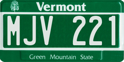 VT license plate MJV221