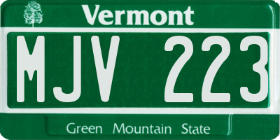 VT license plate MJV223