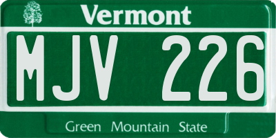 VT license plate MJV226