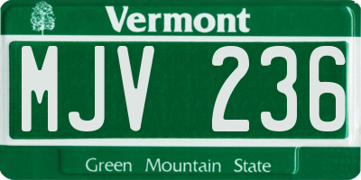 VT license plate MJV236