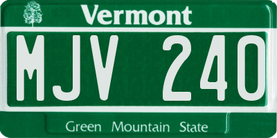 VT license plate MJV240