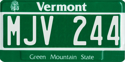VT license plate MJV244