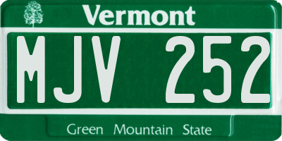 VT license plate MJV252